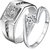 Mr  Mrs Love Forever Sterling Silver Cubic Zirconia Crystal Designer Edition Adjustable Engagement Couple Rings