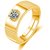 King  Queen 24 KT Gold Cubic Zirconia Zirconia Adjustable Couple Rings