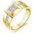 King  Queen Love Forever 24KT Gold Cubic Zirconia Elements Adjustable Couple Rings