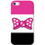 iPhone 5 Case, iPhone 5S Case, iPhone SE Case, Minnie Bow Pink Black Slim Fit Hard Case Cover/Back Cover for iPhone 5/5s/SE