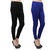Makeon Fashion Women's cotton Churidar Leggings Combo (Pack of 2 Blue, Black)