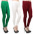 Makeon Fashion Women's cotton Churidar Leggings Combo (Pack of 3 Maroon, Dark-green, White)