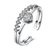Classy Heart Shape Adjustable Ring For Women  Girls Sterling Silver Cubic Zirconia Zirconia 24K White Gold Plated Ring