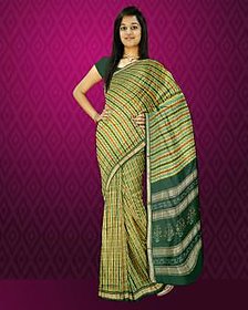 United Multicolor Silk Self Design Saree With Blouse