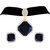 Asmitta Artistically Black Lace Gold Plated Collar Style Set Of 3 Necklace Set For Women