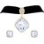 Asmitta Artistically Black Lace Gold Plated Collar Style Set Of 3 Necklace Set For Women