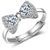 Cubic Zirconia Korean vogue bow Adjustable ring For Women & Girls (Rosegold)