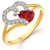 Vidhi Jewels Gold Plated Valentine Heart Shaped Alloy  Brass Finger Ring for Women  Girls VFR214G
