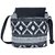 Suprino Beautiful Printed cotton canvas with pu flap Sling bag for Girls / Women's (Black)