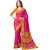 Florence Pink Crepe Printed Saree With Blouse