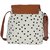 Suprino Beautiful Printed cotton canvas with pu flap Sling bag for Girls / Women's (Cream )