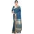 Florence Blue Art Silk Printed Saree With Blouse
