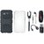 Redmi 4 Dual Protection Defender Back Case with Memory Card Reader, Silicon Back Cover, Selfie Stick, Digtal Watch, Earphones and OTG Cable