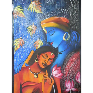Modern Art Radhe Krishna Acrylic Painting at Best Prices - Shopclues Online  Shopping Store