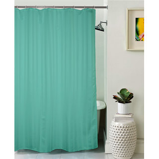 Lushomes Unidyed Green Polyester Shower Curtain with 12 Plastic Eyelets