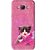 Snooky Printed Pink Cat Mobile Back Cover For Samsung Galaxy A8 - Pink
