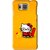 Snooky Printed Kitty Study Mobile Back Cover For Samsung Galaxy Alpha - Orange
