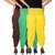 Culture the Dignity Women's Lycra Side Plated Dhoti Patiala Salwar Harem Pants Combo - C_SP_DH_B2GY - Brown - Green - Yellow - Pack of 3