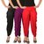 Culture the Dignity Women's Lycra Side Plated Dhoti Patiala Salwar Harem Pants Combo - C_SP_DH_BP1R - Black - Purple - Red - Pack of 3