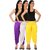 Culture the Dignity Women's Lycra Side Plated Dhoti Patiala Salwar Harem Pants Combo - C_SP_DH_VWY - Violet - White - Yellow - Pack of 3