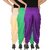 Culture the Dignity Women's Lycra Side Plated Dhoti Patiala Salwar Harem Pants Combo - C_SP_DH_CGV - Cream - Green - Violet - Pack of 3