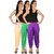 Culture the Dignity Women's Lycra Side Plated Dhoti Patiala Salwar Harem Pants Combo - C_SP_DH_CGV - Cream - Green - Violet - Pack of 3