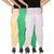 Culture the Dignity Women's Lycra Side Plated Dhoti Patiala Salwar Harem Pants Combo - C_SP_DH_CGW - Cream - Green - White - Pack of 3