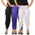 Culture the Dignity Women's Lycra Side Plated Dhoti Patiala Salwar Harem Pants Combo - C_SP_DH_BB1W - Black - Blue - White - Pack of 3