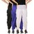 Culture the Dignity Women's Lycra Side Plated Dhoti Patiala Salwar Harem Pants Combo - C_SP_DH_BB1W - Black - Blue - White - Pack of 3