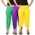 Culture the Dignity Women's Lycra Side Plated Dhoti Patiala Salwar Harem Pants Combo - C_SP_DH_GVY - Green - Violet - Yellow - Pack of 3