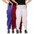 Culture the Dignity Women's Lycra Side Plated Dhoti Patiala Salwar Harem Pants Combo - C_SP_DH_B1MW - Blue - Maroon - White - Pack of 3