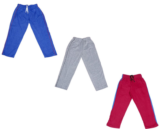 Pack of 2 IndiWeaves Girls Premium Cotton Full Length Lower//Track Pants//Pyjamas with 2 Open Pockets