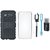 Oppo F3 Shockproof Kick Stand Defender Back Cover with Memory Card Reader, Silicon Back Cover, Selfie Stick and USB LED Light