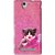 Snooky Printed Pink Cat Mobile Back Cover For Sony Xperia C3 - Pink
