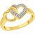 Vidhi Jewels Gold Plated Double Heart Alloy  Brass Finger Ring for Women  Girls VFR289G