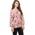 Amiable Look Casual 3/4th Sleeve Printed Women Red Top