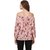 Amiable Look Casual 3/4th Sleeve Printed Women Red Top