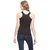 I Shop Casual Sleeveless Solid, Striped Women's Black Top