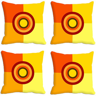 MeSleep Yellow Square Digitally Printed Cushion Covers