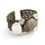 The Jewelbox Designer Free Size Brass Cuff Kada Bangle Bracelet Wood Pearl