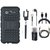 Lenovo K6 Power Defender Back Cover with Kick Stand with Memory Card Reader, Selfie Stick, Earphones, USB Cable and AUX Cable
