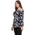 Amiable Casual 3/4th Sleeve Solid Women Blue/black Top