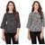 Amiable Casual 3/4th Sleeve Printed Women Black Top