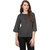 Amiable Casual 3/4th Sleeve Printed Women Black Top