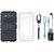 Samsung C7 Pro Shockproof Tough Armour Defender Case with Memory Card Reader, Silicon Back Cover, Selfie Stick, Earphones and USB LED Light