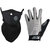 Mototrance 1 Pair Touch Recognition Full Finger Gloves-Large Size (Grey) 1 Piece Anti Pollution Face Mask (Black)