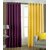 IDOLESHOP Polyester Purple,  Gold Plain Door Curtains(7 feet in Height, Pack of 2)