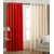 IDOLESHOP Polyester Red, Cream Plain Long Door Curtains(9 feet in Height, Pack of 2)