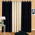IDOLESHOP Polyester Black, Cream Plain Door Curtains(7 feet in Height, Pack of 3)