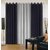 IDOLESHOP Polyester Black, Silver Plain Long Door Curtains(9 feet in Height, Pack of 3)